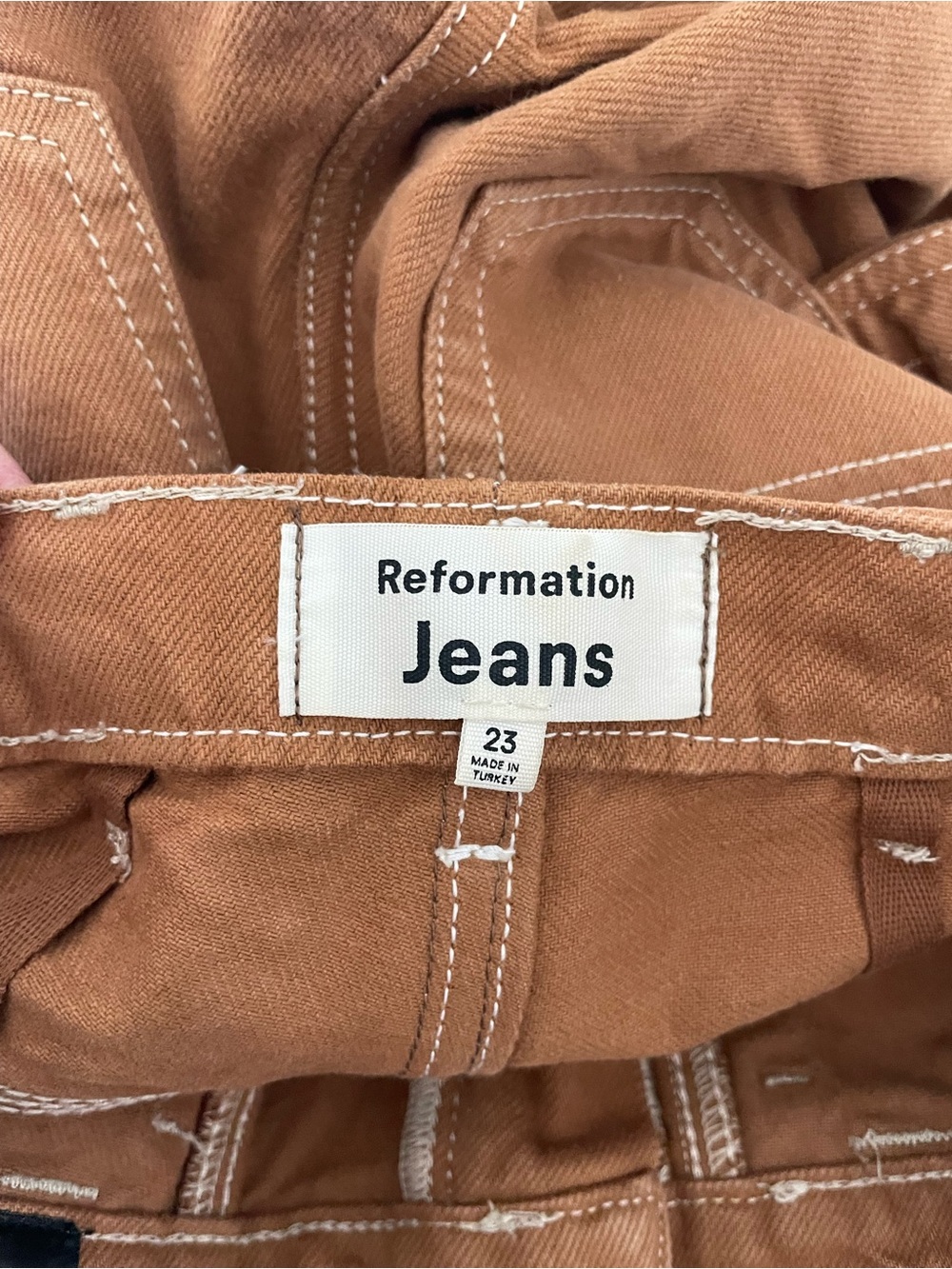 Reformation Kealy Carpenter Brown High-Rise Straight Pants - Picture 12 of 13
